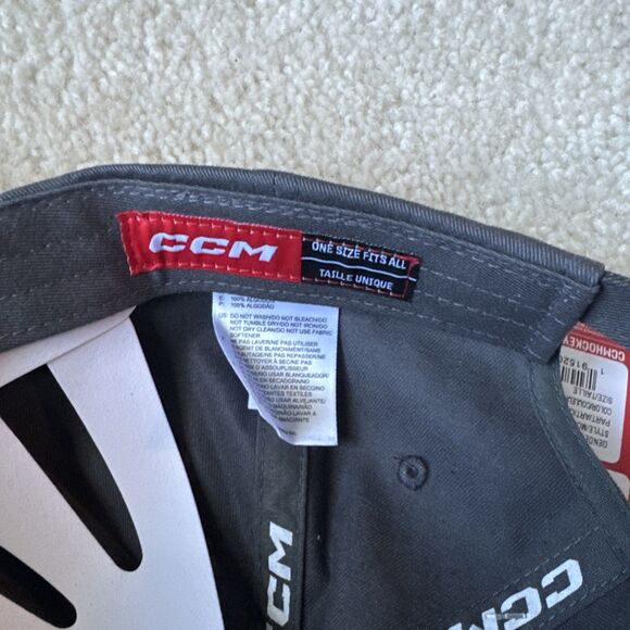 NWT CCM Grey Hockey Hat Adjustable Adult Cap One Size Fits All - Picture 5 of 5